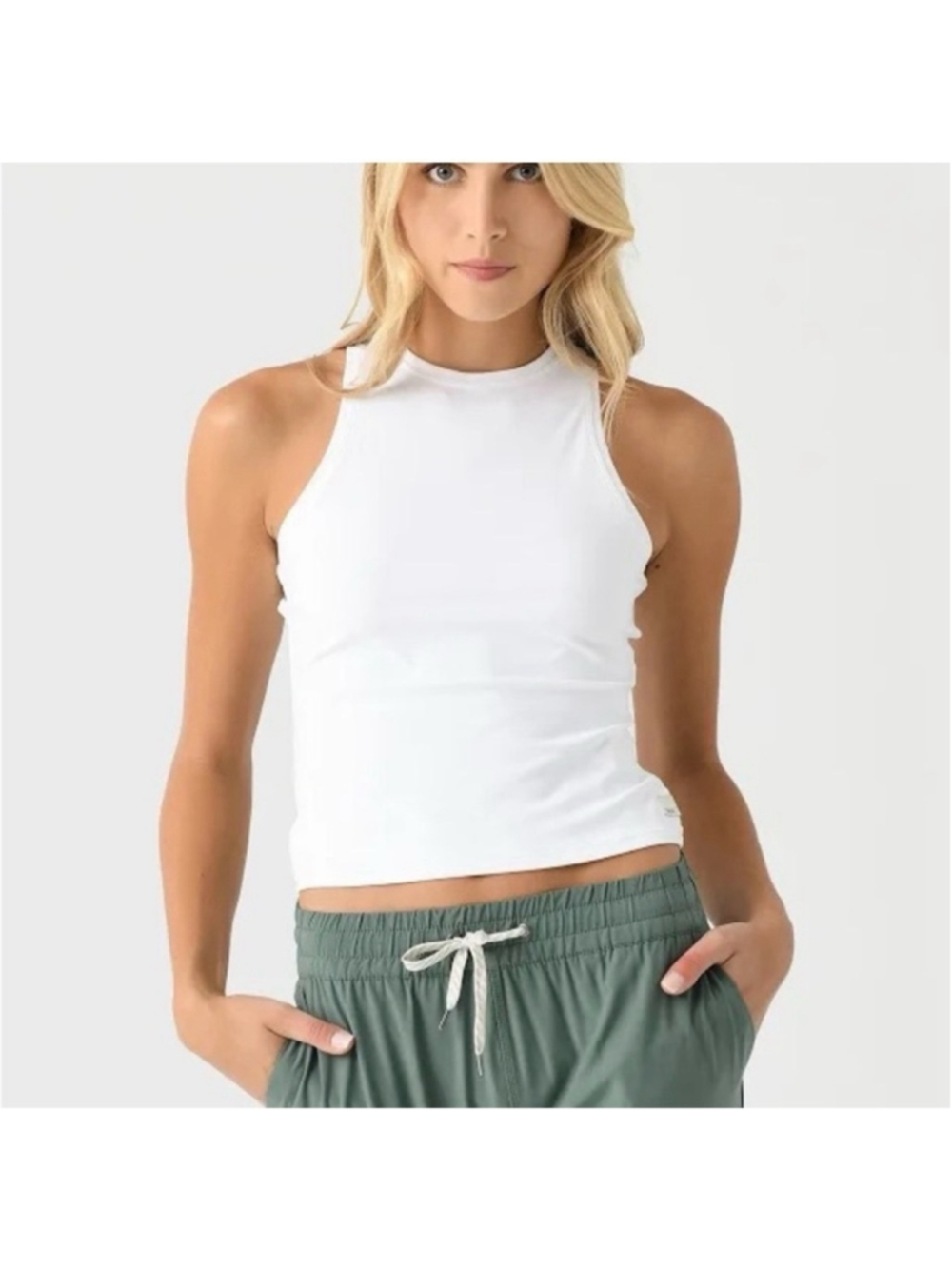 Women's Vuori AllTheFeels Crew Tank Top M White